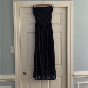 Strapless Navy sundress w/ Pockets